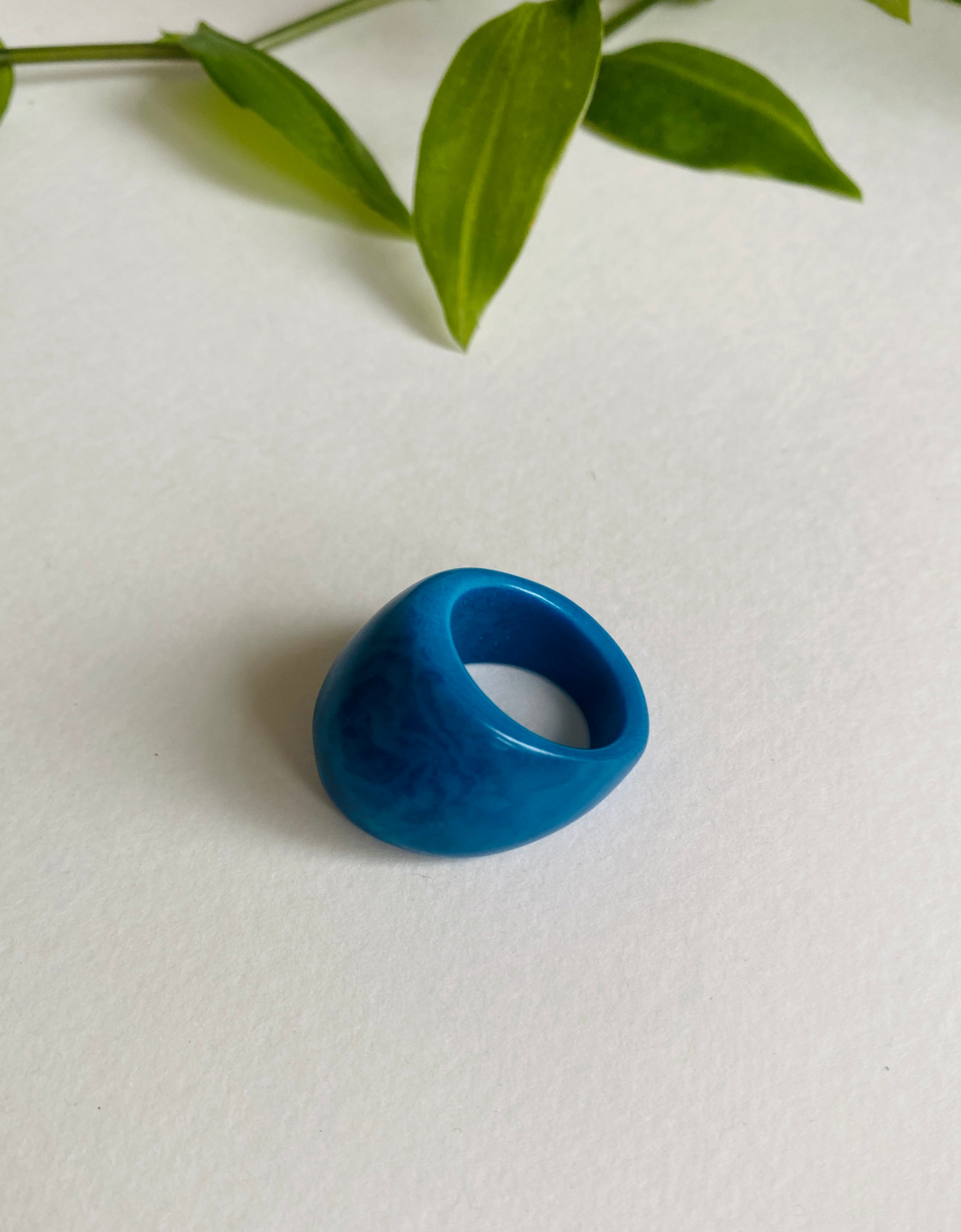 Blue Tagua Ring